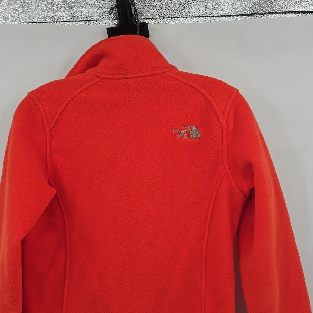 The North Face Orange Full Zip Fleece Jacket Women's Size XS.
